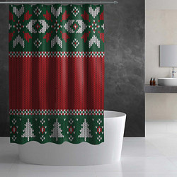 Шторка для душа Knitted Christmas Pattern, цвет: 3D-принт — фото 2