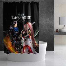 Шторка для душа Tales of Arise, Алфен и Шион, цвет: 3D-принт — фото 2