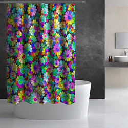 Шторка для душа Rainbow flowers, цвет: 3D-принт — фото 2