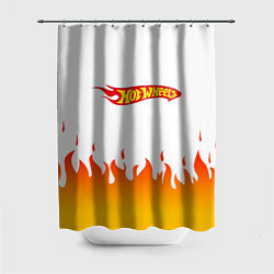 Шторка для душа Hot Wheels Logo Fire, цвет: 3D-принт