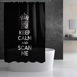 Шторка для душа Keep calm and scan me: fuck off, цвет: 3D-принт — фото 2