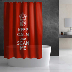 Шторка для душа Keep calm and scan me: fuck off, цвет: 3D-принт — фото 2