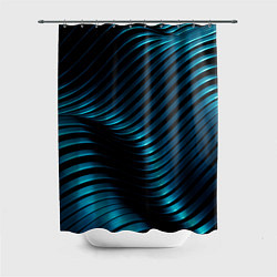 Шторка для душа Волны голубого металла, цвет: 3D-принт