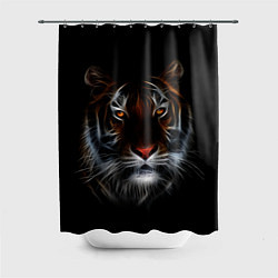 Шторка для душа Тигр в Темноте Глаза Зверя, цвет: 3D-принт
