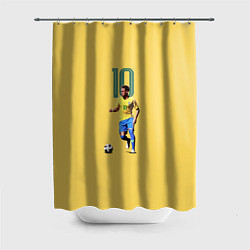 Шторка для душа Неймар Сборная Бразилии, цвет: 3D-принт