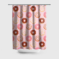 Шторка для душа Pink donuts, цвет: 3D-принт