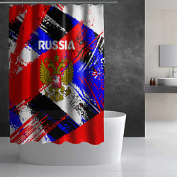 Шторка для душа Russia Геометрия патриотизм, цвет: 3D-принт — фото 2