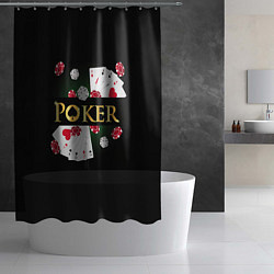 Шторка для душа Покер POKER, цвет: 3D-принт — фото 2