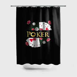 Шторка для душа Покер POKER, цвет: 3D-принт
