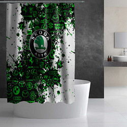 Шторка для душа Skoda брызги красок, цвет: 3D-принт — фото 2