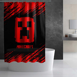 Шторка для душа MINECRAFT - Красный Крипер, цвет: 3D-принт — фото 2
