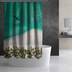 Шторка для душа He shark will be happy if the whole world is under, цвет: 3D-принт — фото 2