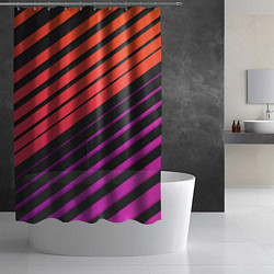 Шторка для душа Линии градиентGradient Polygon Lines, цвет: 3D-принт — фото 2