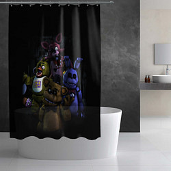 Шторка для душа Five Nights at Freddys - FNAF персонажи игры, цвет: 3D-принт — фото 2