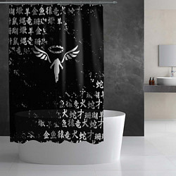 Шторка для душа WALHALLA TEAM BLACK WHITE ЛОГО ТОКИЙСКИЕ МСТИТЕЛИ, цвет: 3D-принт — фото 2