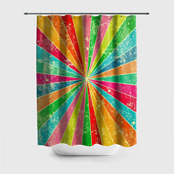 Шторка для душа Геометрический паттерн Retro, цвет: 3D-принт