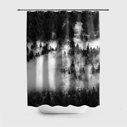 Шторка для душа Мрачный лес - туман, цвет: 3D-принт
