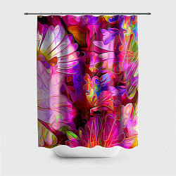 Шторка для душа Красочный цветочный паттерн Floral pattern, цвет: 3D-принт