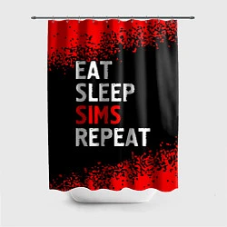 Шторка для душа Eat Sleep Sims Repeat Краска, цвет: 3D-принт