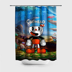 Шторка для душа Cuphead Красная чашечка, цвет: 3D-принт