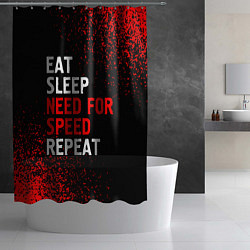 Шторка для душа Eat Sleep Need for Speed Repeat - Спрей, цвет: 3D-принт — фото 2