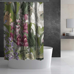 Шторка для душа Цветы Ностальгический Весенний Узор, цвет: 3D-принт — фото 2