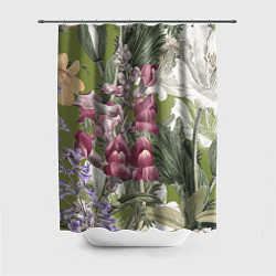 Шторка для душа Цветы Ностальгический Весенний Узор, цвет: 3D-принт