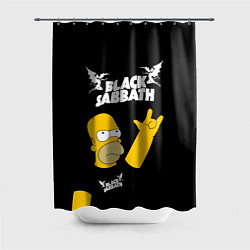 Шторка для душа Black Sabbath Гомер Симпсон Simpsons, цвет: 3D-принт