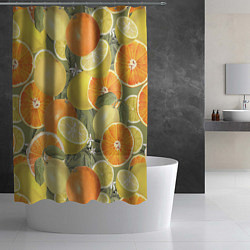 Шторка для душа Апельсины и Лимоны, цвет: 3D-принт — фото 2