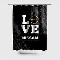 Шторка для душа Nissan Love Classic со следами шин на фоне, цвет: 3D-принт