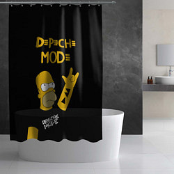 Шторка для душа Depeche Mode Гомер Симпсон рокер, цвет: 3D-принт — фото 2