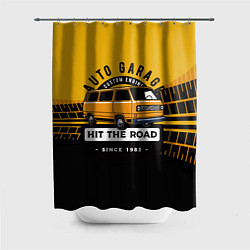 Шторка для душа AUTO GARAGE HIT THE ROAD, цвет: 3D-принт