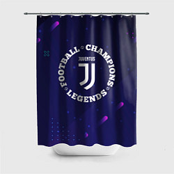 Шторка для душа Символ Juventus и круглая надпись Football Legends, цвет: 3D-принт