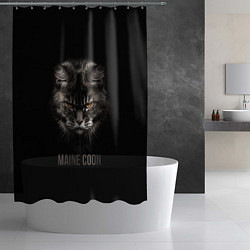 Шторка для душа Maine coon - кот, цвет: 3D-принт — фото 2