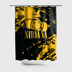 Шторка для душа NIRVANA логотип и краска, цвет: 3D-принт