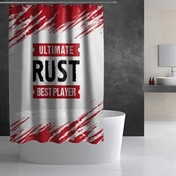Шторка для душа Rust: красные таблички Best Player и Ultimate, цвет: 3D-принт — фото 2