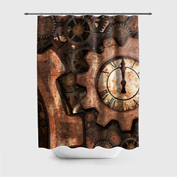 Шторка для душа Композиция из шестерёнок Steampunk, цвет: 3D-принт
