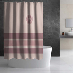 Шторка для душа Коричневые полосы на кремовом фоне stripes cream c, цвет: 3D-принт — фото 2