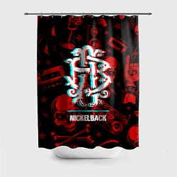 Шторка для душа Nickelback Rock Glitch, цвет: 3D-принт