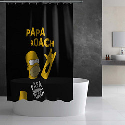 Шторка для душа Papa Roach, Гомер Симпсон, цвет: 3D-принт — фото 2