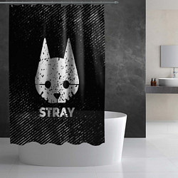 Шторка для душа Stray с потертостями на темном фоне, цвет: 3D-принт — фото 2