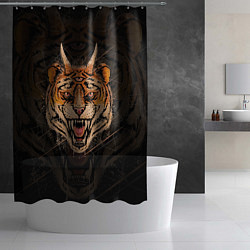 Шторка для душа Трёхглазый тигр, цвет: 3D-принт — фото 2