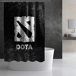 Шторка для душа Dota с потертостями на темном фоне, цвет: 3D-принт — фото 2