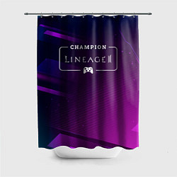 Шторка для душа Lineage 2 gaming champion: рамка с лого и джойстик, цвет: 3D-принт