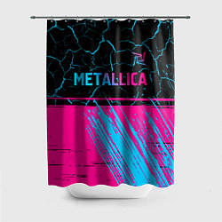 Шторка для душа Metallica - neon gradient: символ сверху, цвет: 3D-принт