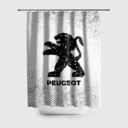 Шторка для душа Peugeot с потертостями на светлом фоне, цвет: 3D-принт