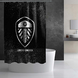 Шторка для душа Leeds United с потертостями на темном фоне, цвет: 3D-принт — фото 2