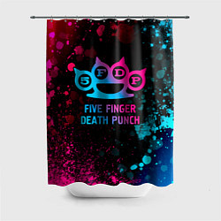 Шторка для душа Five Finger Death Punch - neon gradient, цвет: 3D-принт