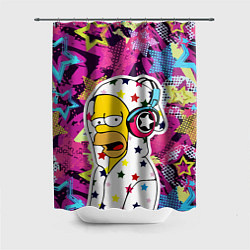 Шторка для душа Гомер Симпсон в звёздном балахоне!, цвет: 3D-принт