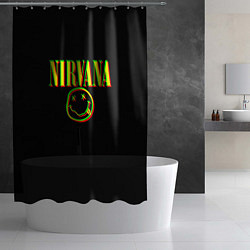 Шторка для душа Nirvana logo glitch, цвет: 3D-принт — фото 2